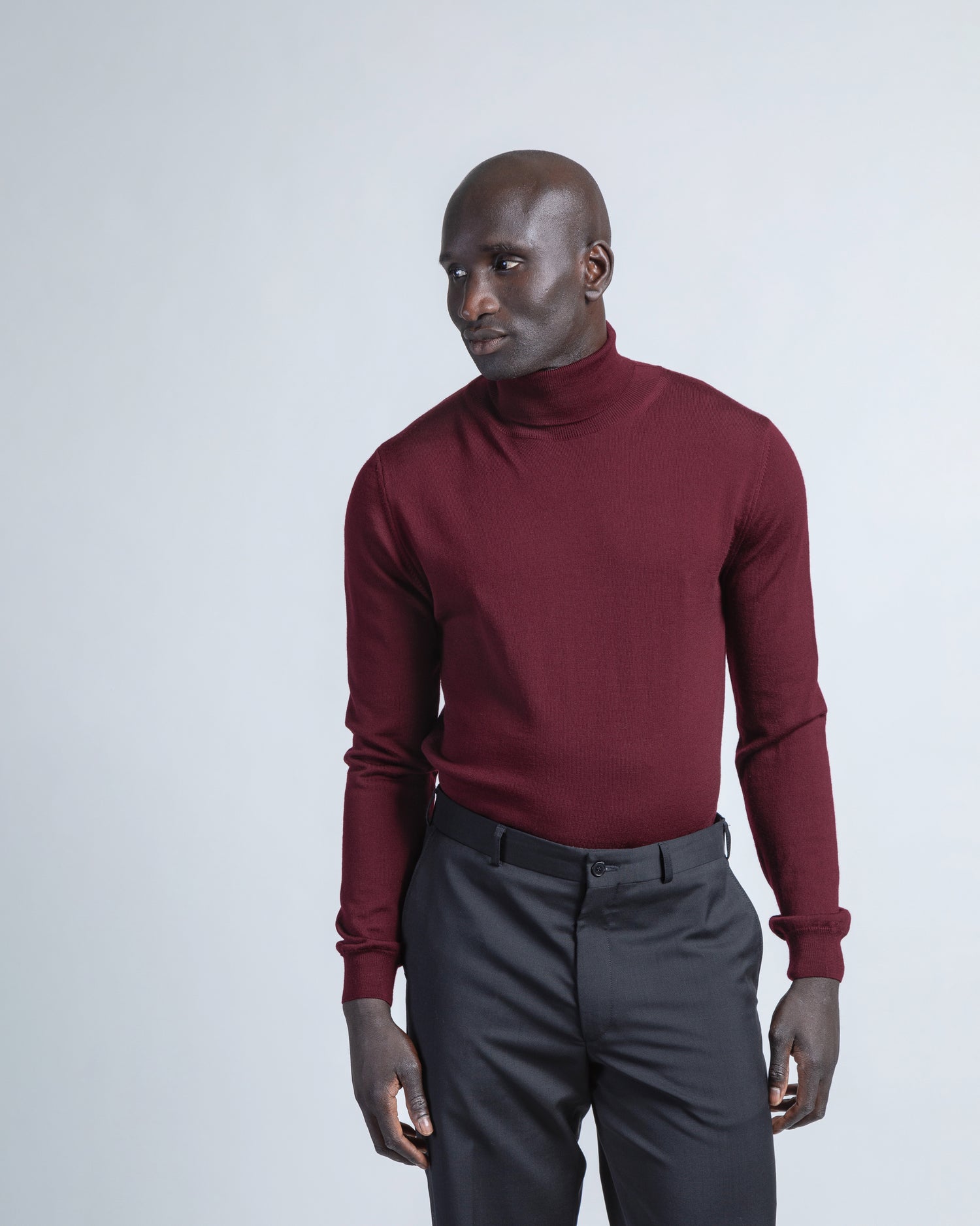 Premium Merino Rollneck in Burgundy (6656411140158)