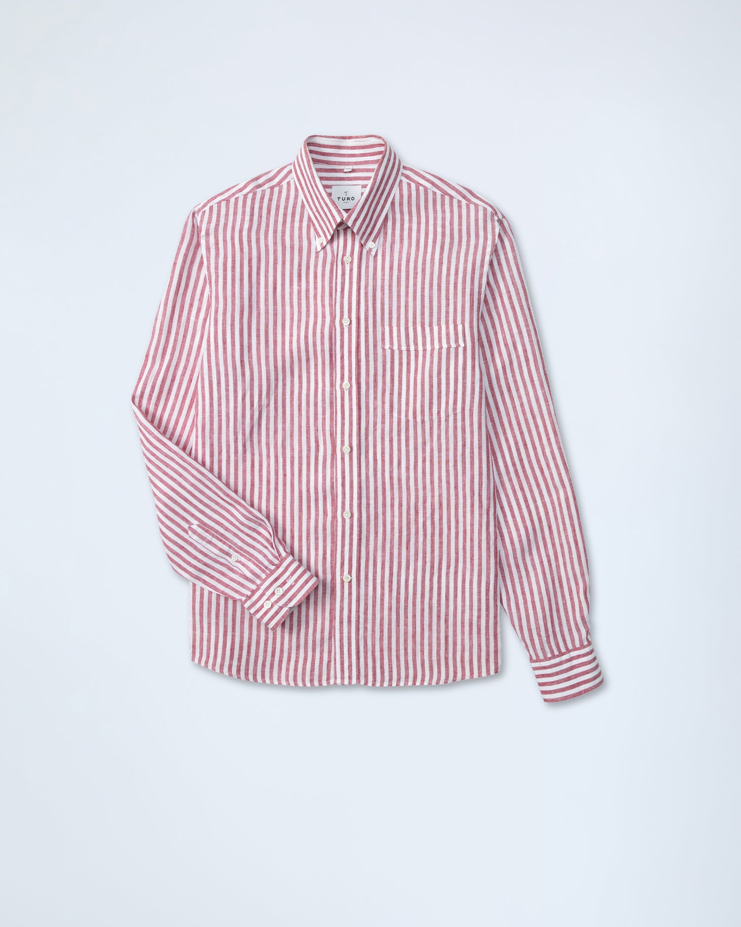 Pink & White Stripe Linen Shirt (9629791715658)