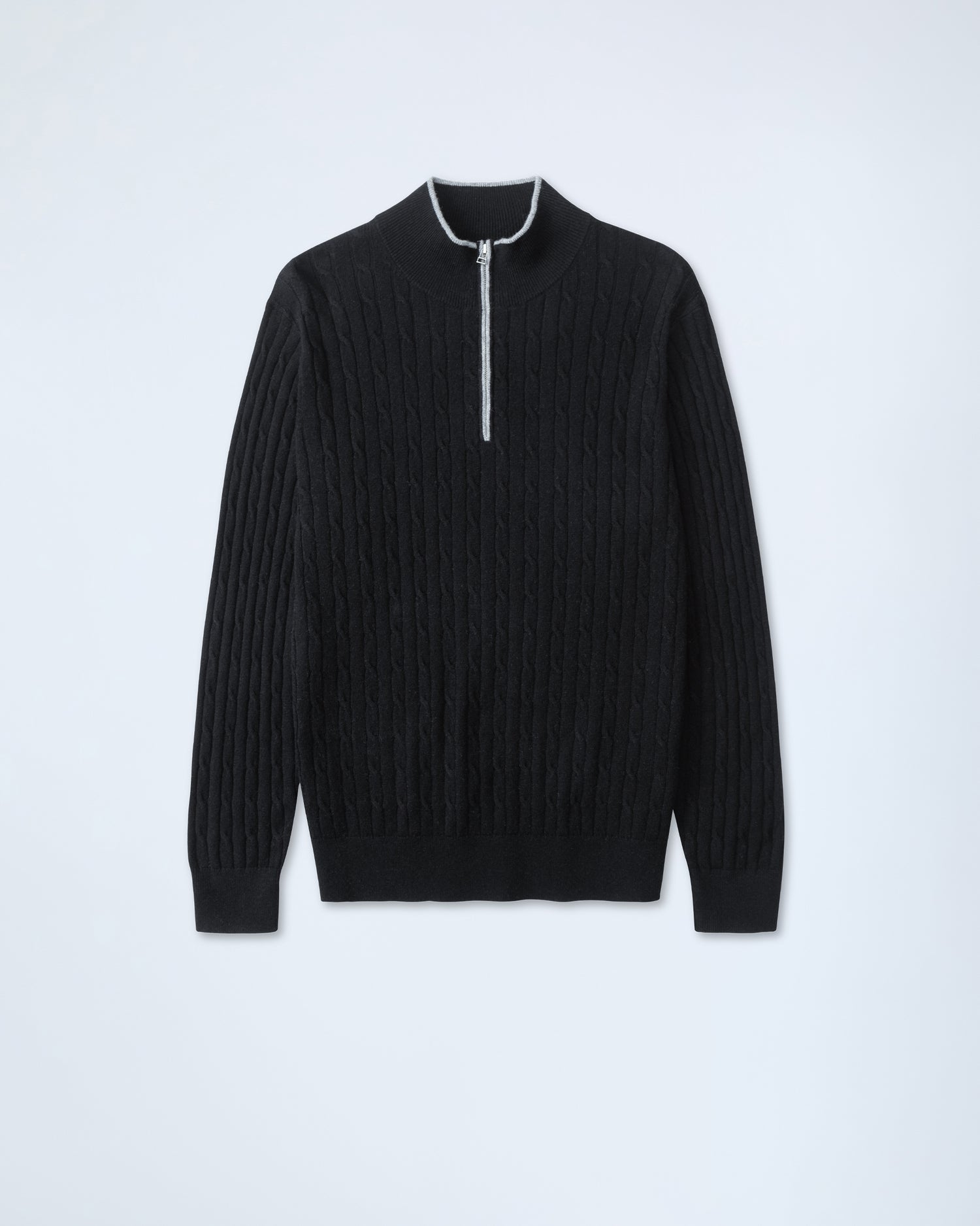 Nigel Black Cable Zip Neck (9317349720394)