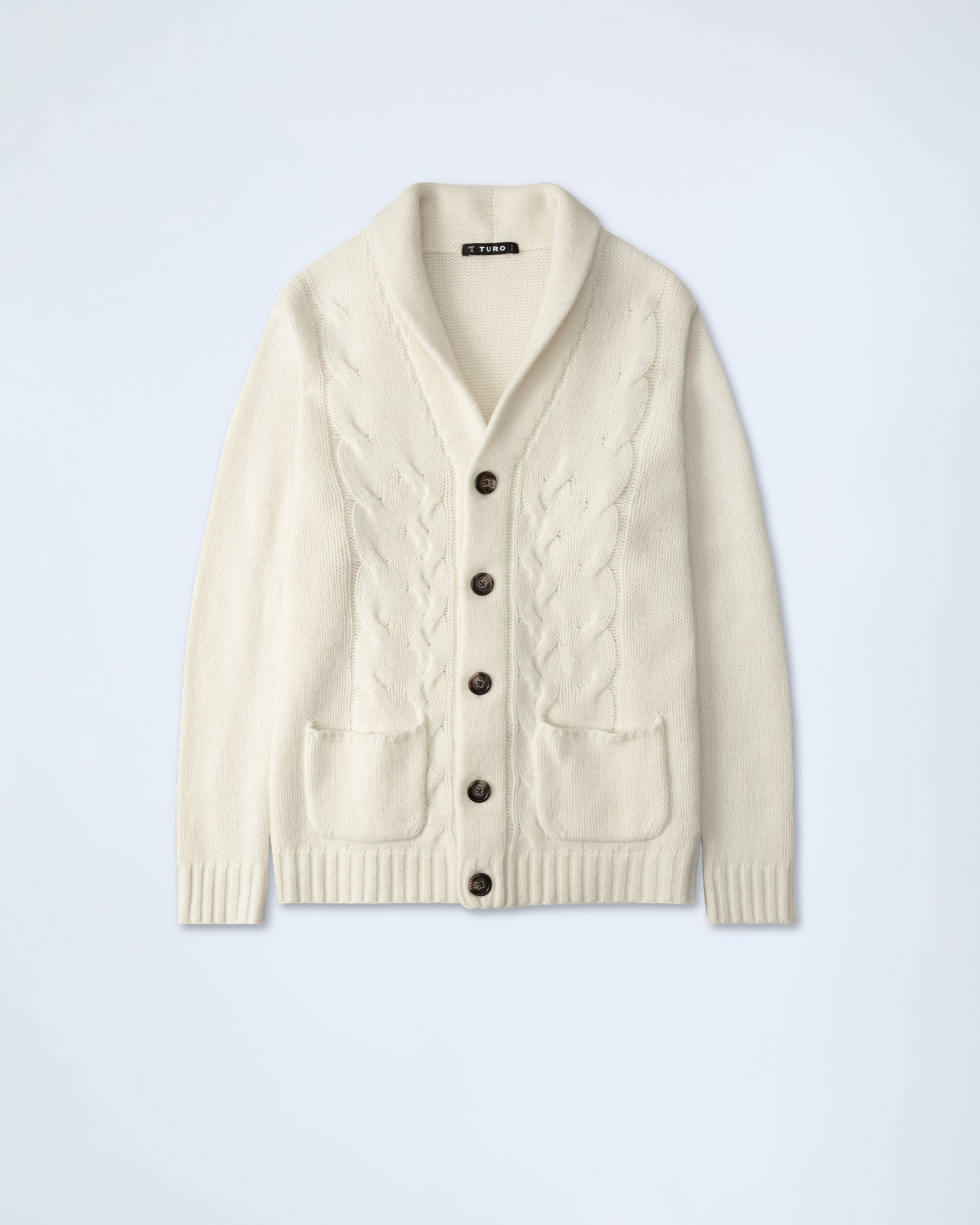 Chunky White Cardigan in Wool (9319043105098)