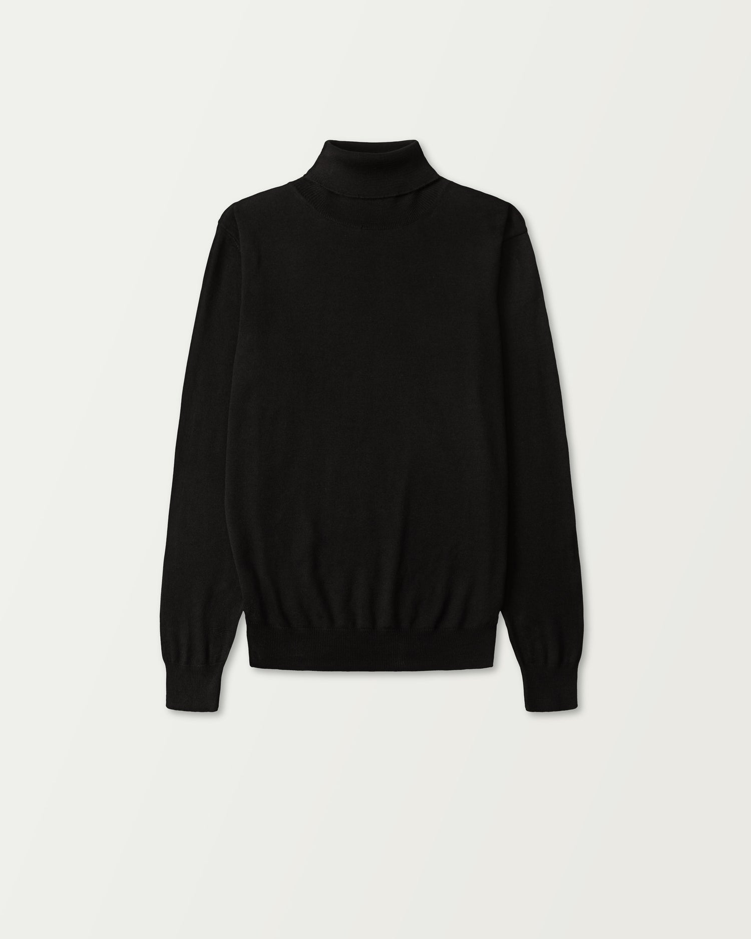 Premium Merino Rollneck in Black (6656357171262)