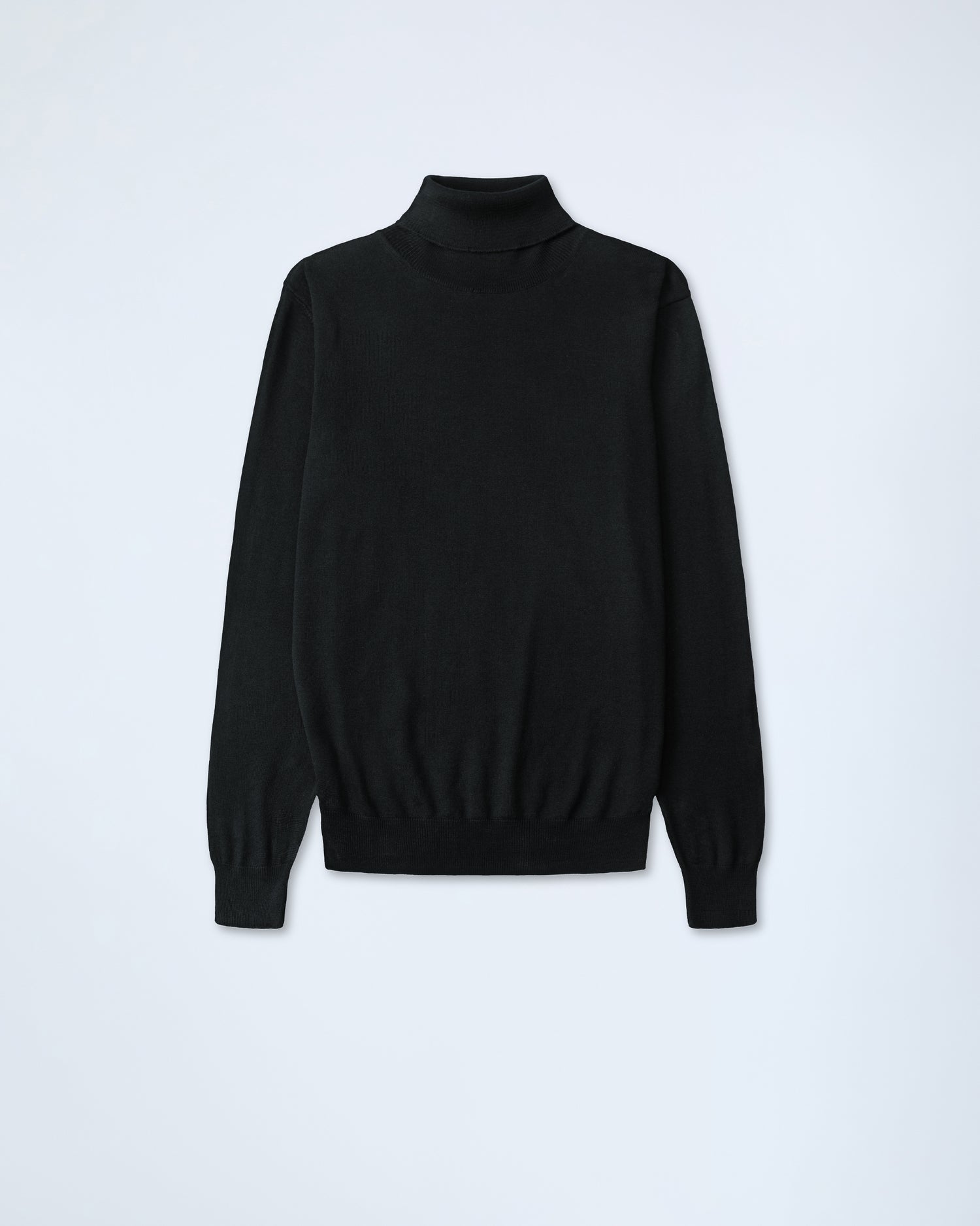 Premium Merino Rollneck in Black (6656357171262)