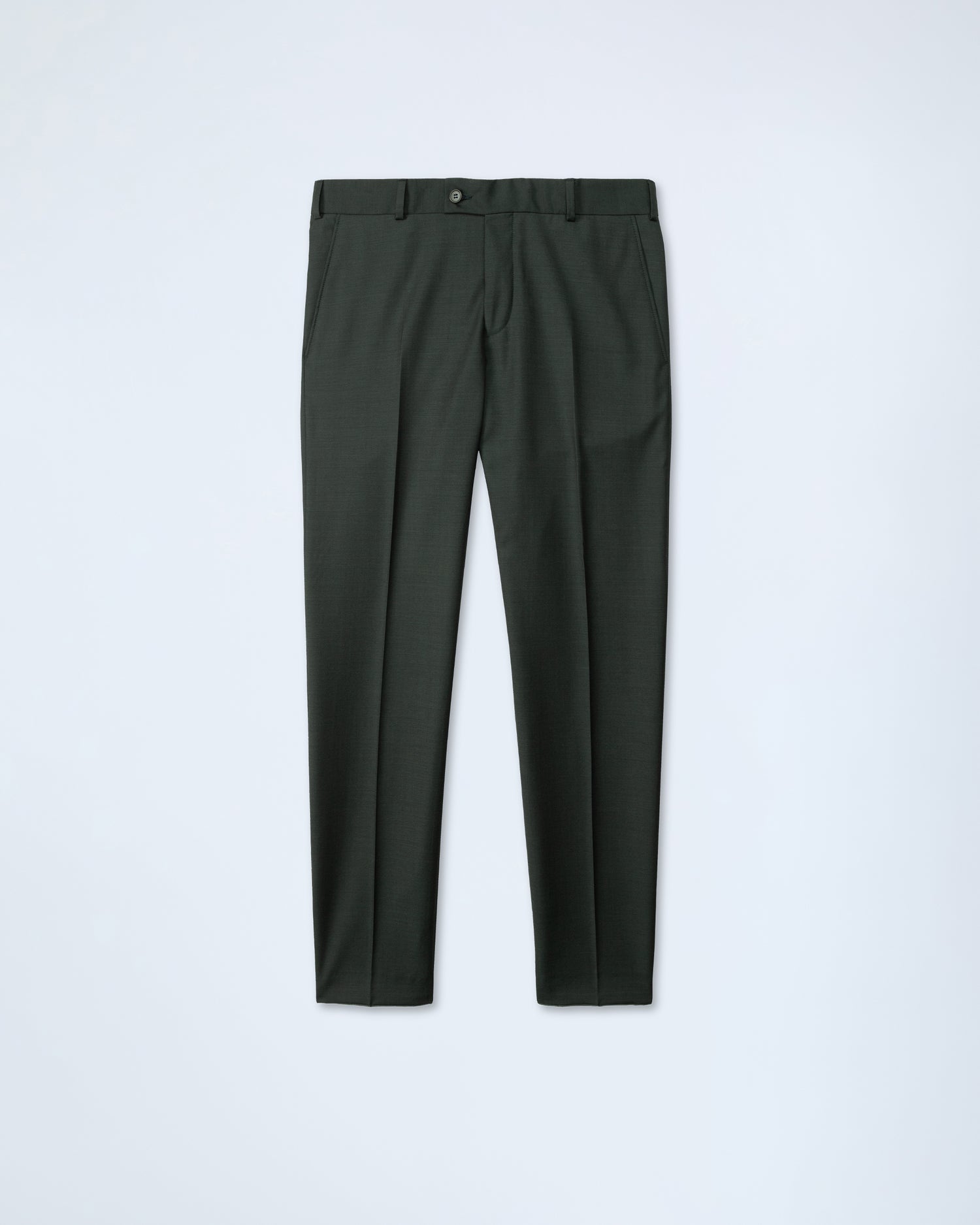 Dark Green Super 100's Wool Trousers (9992582005066)