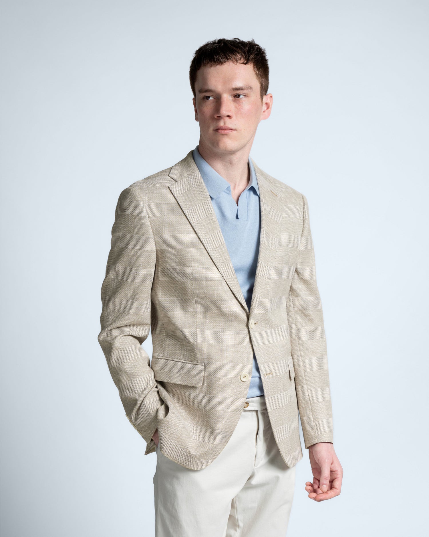 Beige Blazer with Check (9638514393418)