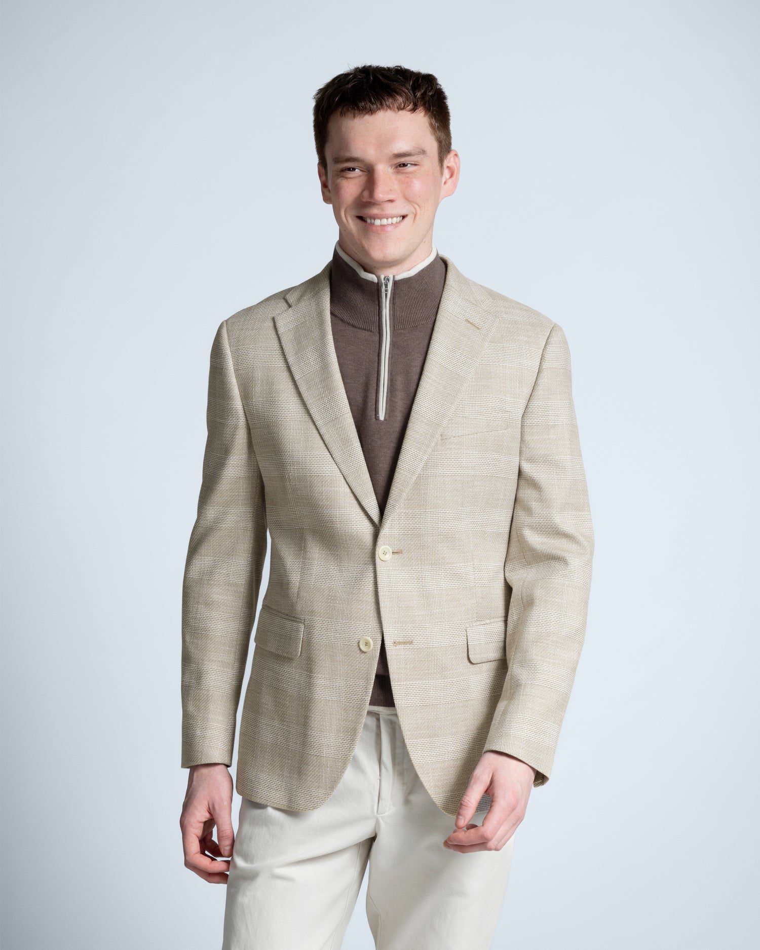 Beige Blazer with Check (9638514393418)