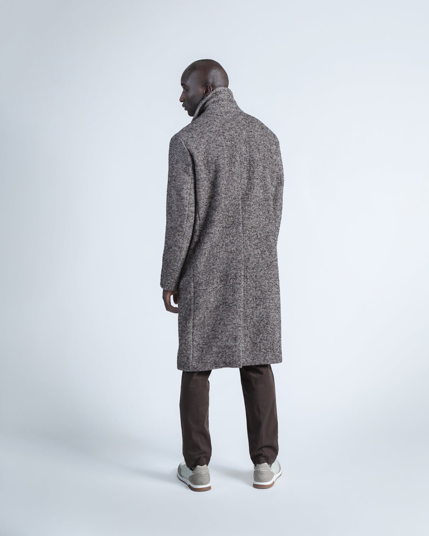 Overcoat in Brown Herringbone (9394929041738)