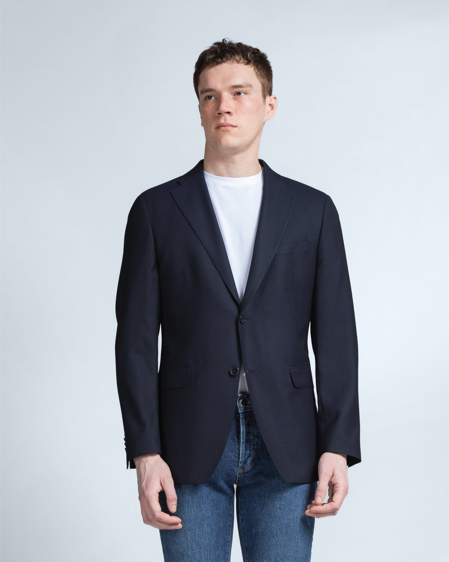 Navy Blue Blazer in Reda wool (8454816104778)