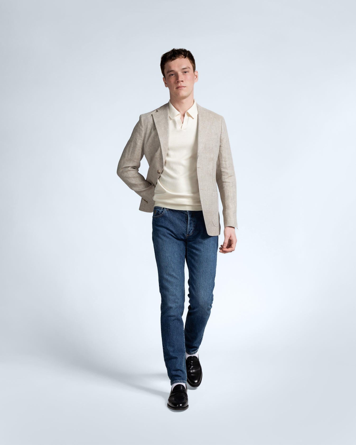 Linen Jacket in Beige (8625001398602)