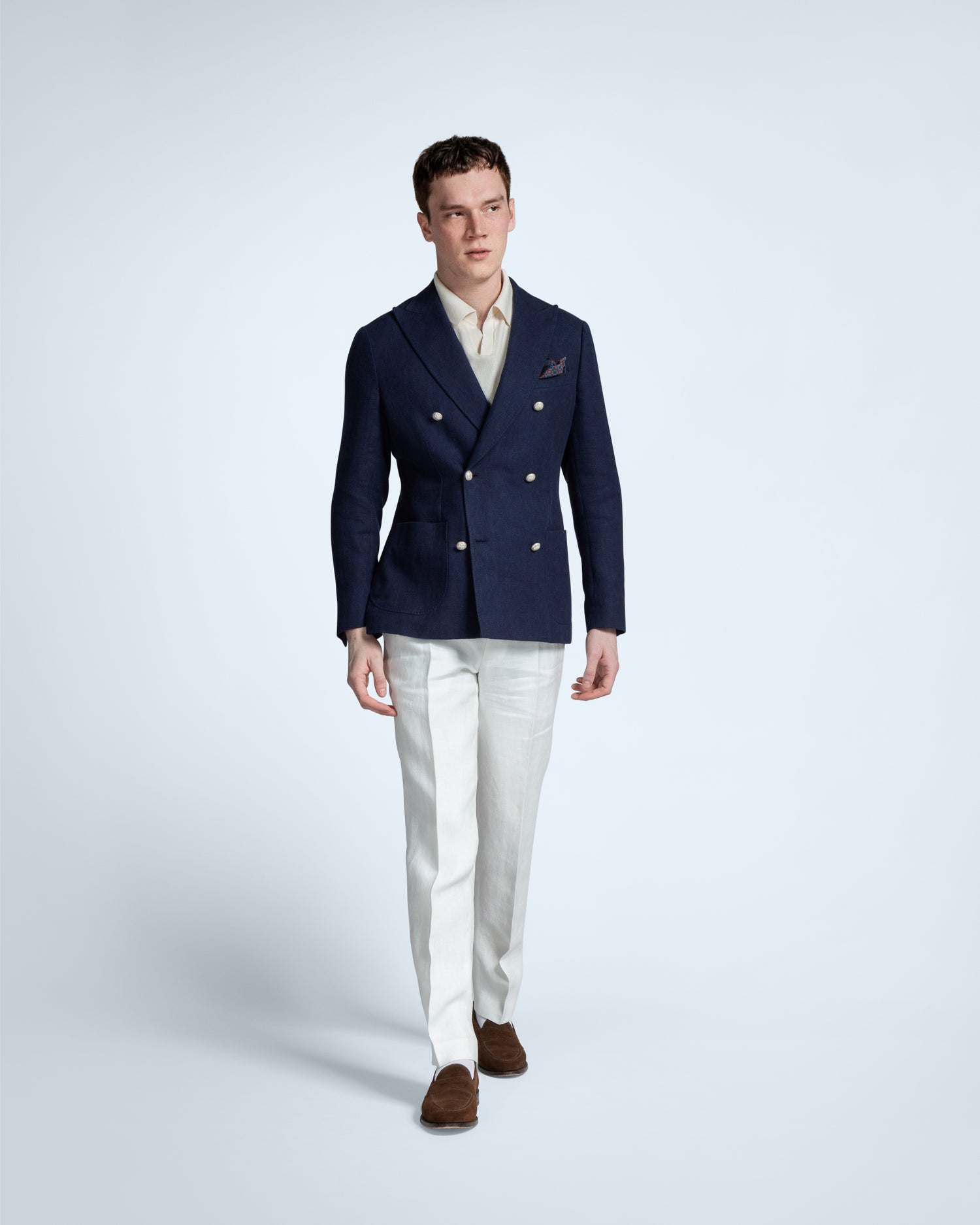 Double-Breasted Blazer in Navy Blue (9992669233482)