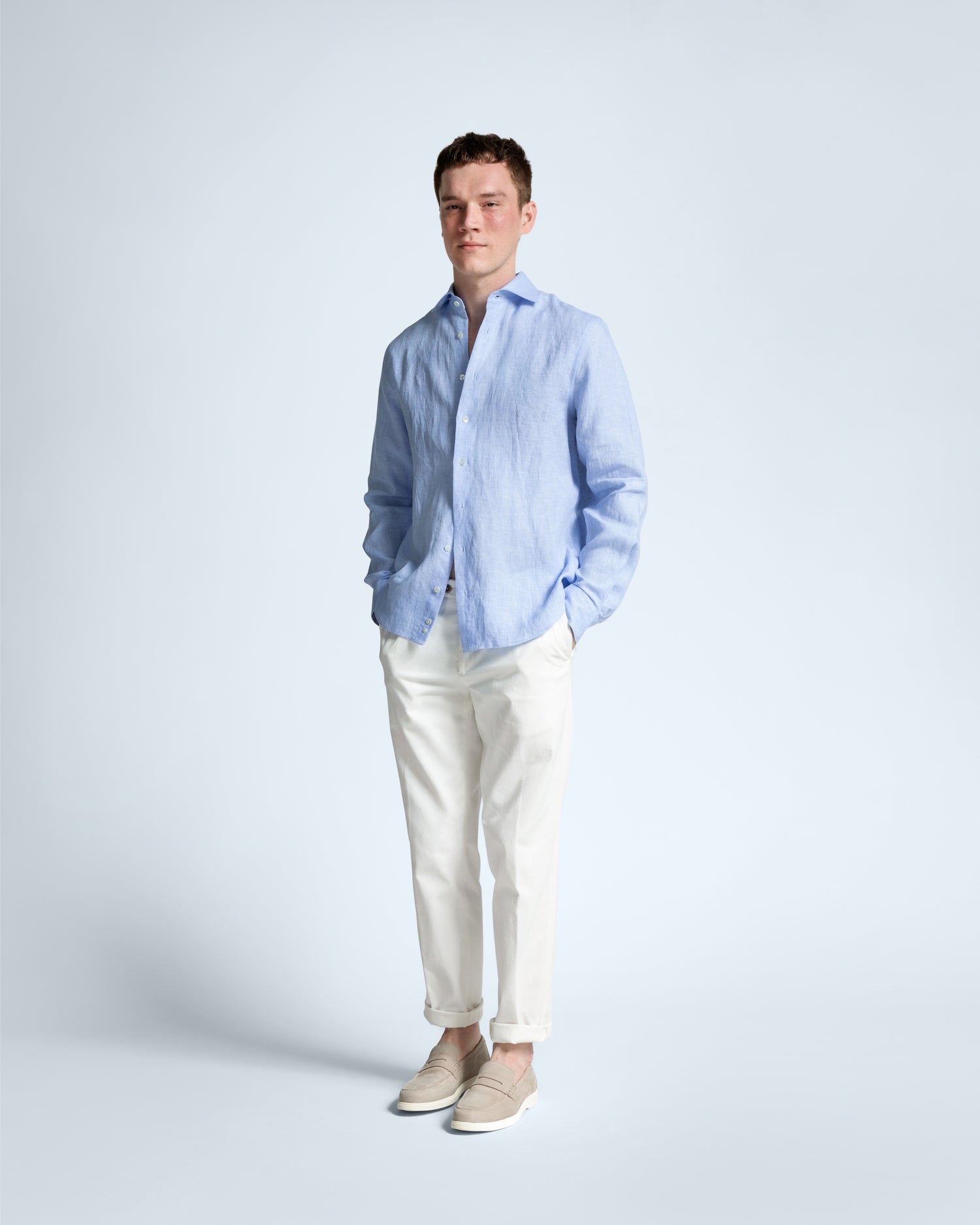 Blue Check Linen Shirt (9629853679946)