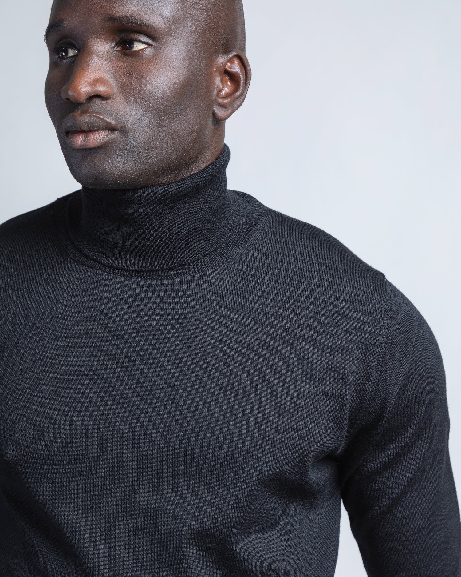 Premium Merino Rollneck in Black (6656357171262)