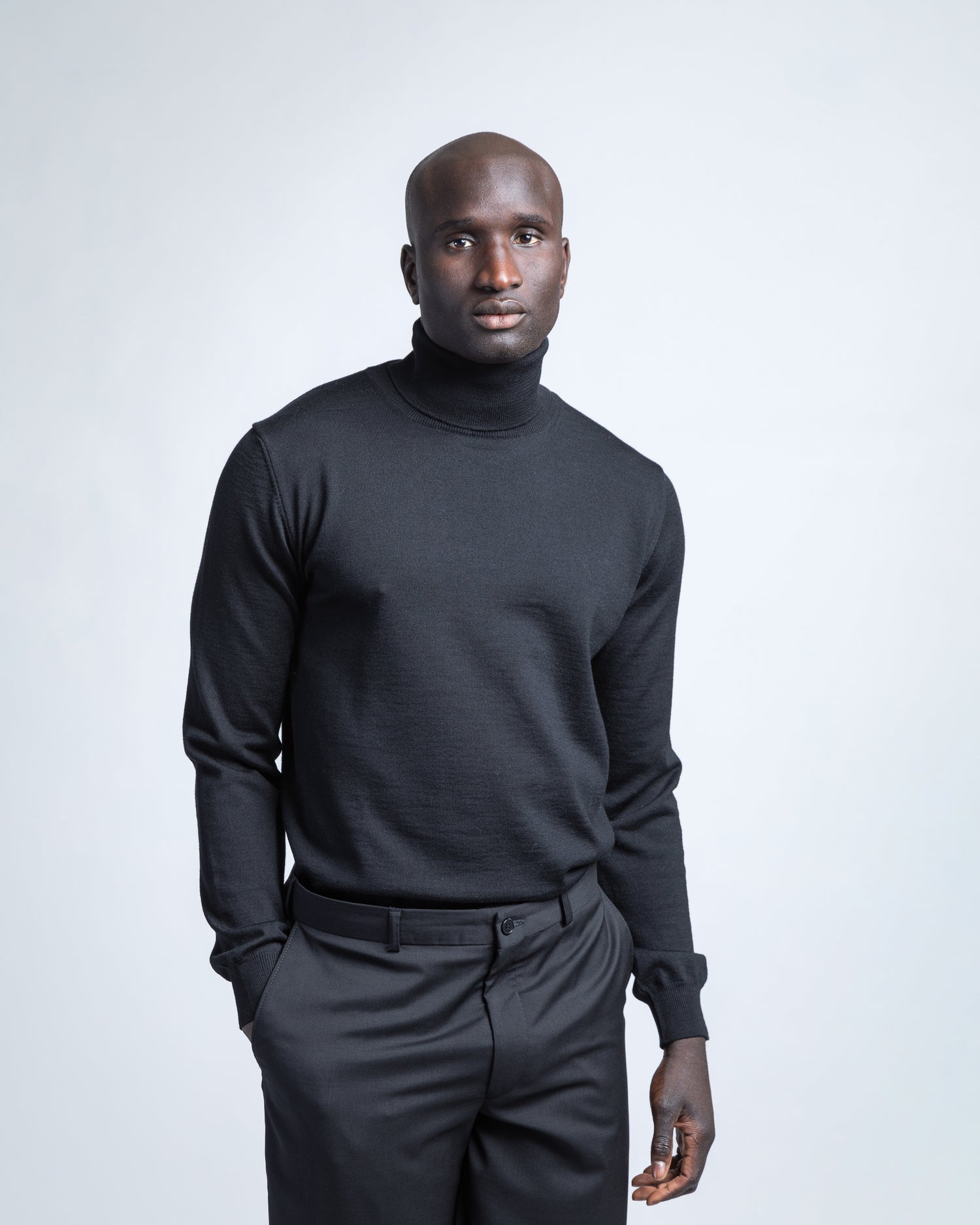 Premium Merino Rollneck in Black (6656357171262)