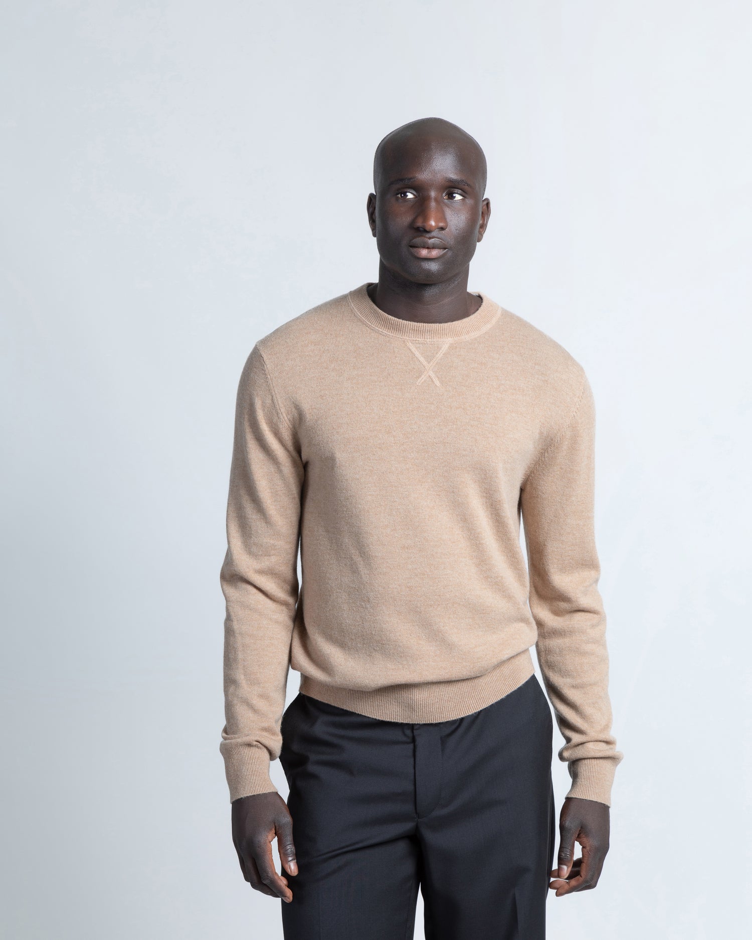 Crew Neck Sweater in Beige (9361352458570)