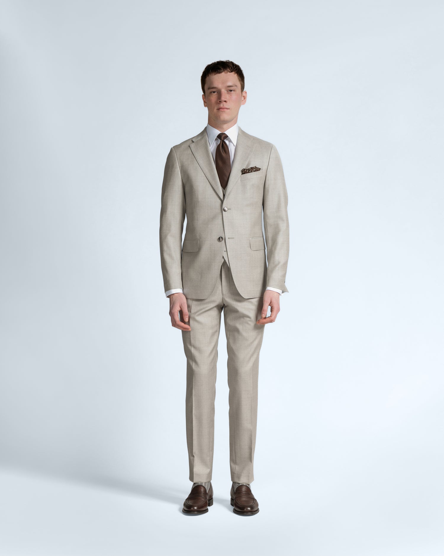 Champagne Premium Wool Suit in Slim Fit (8670546723146)