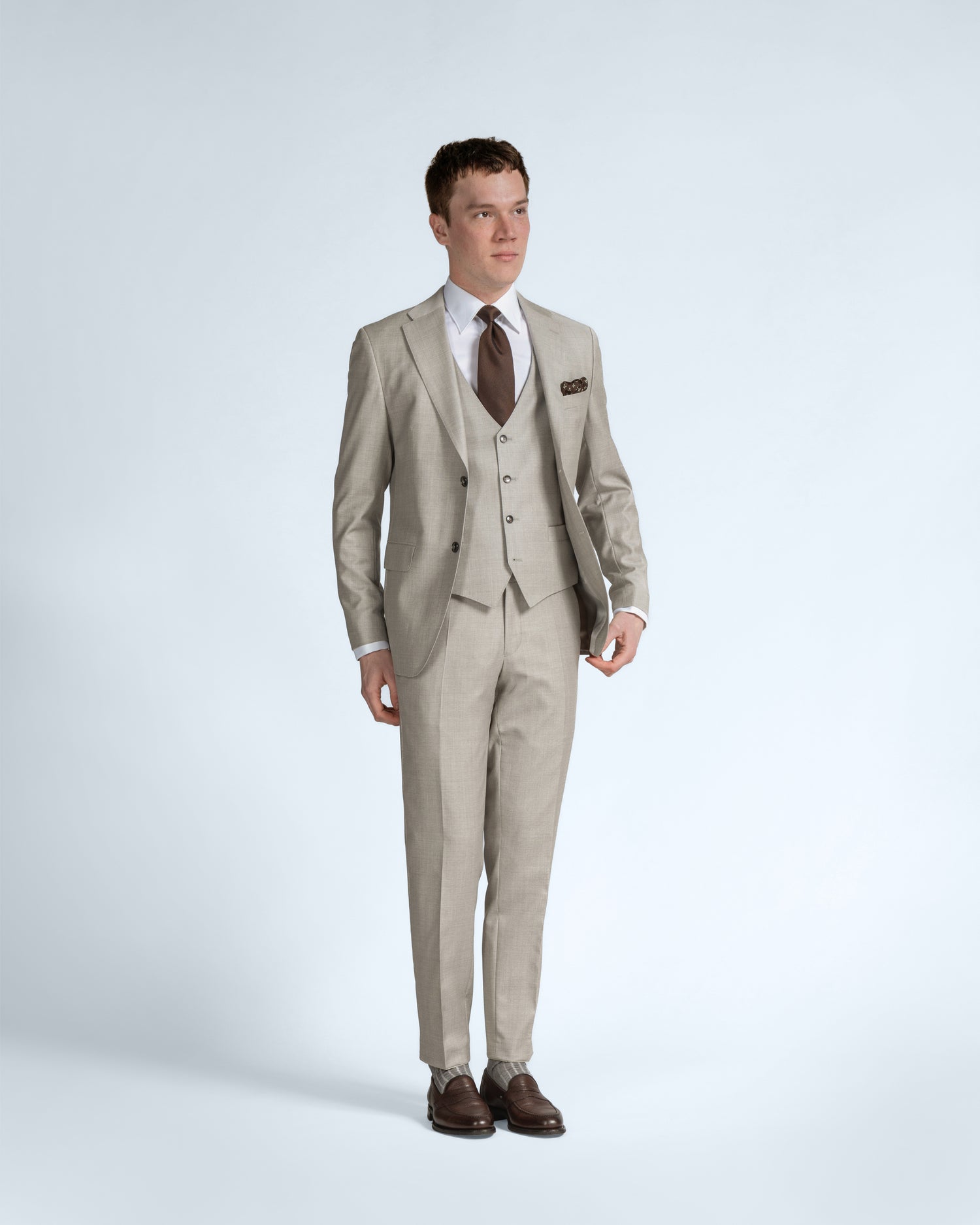 Champagne Premium Wool Suit in Modern Fit (8669920592202)