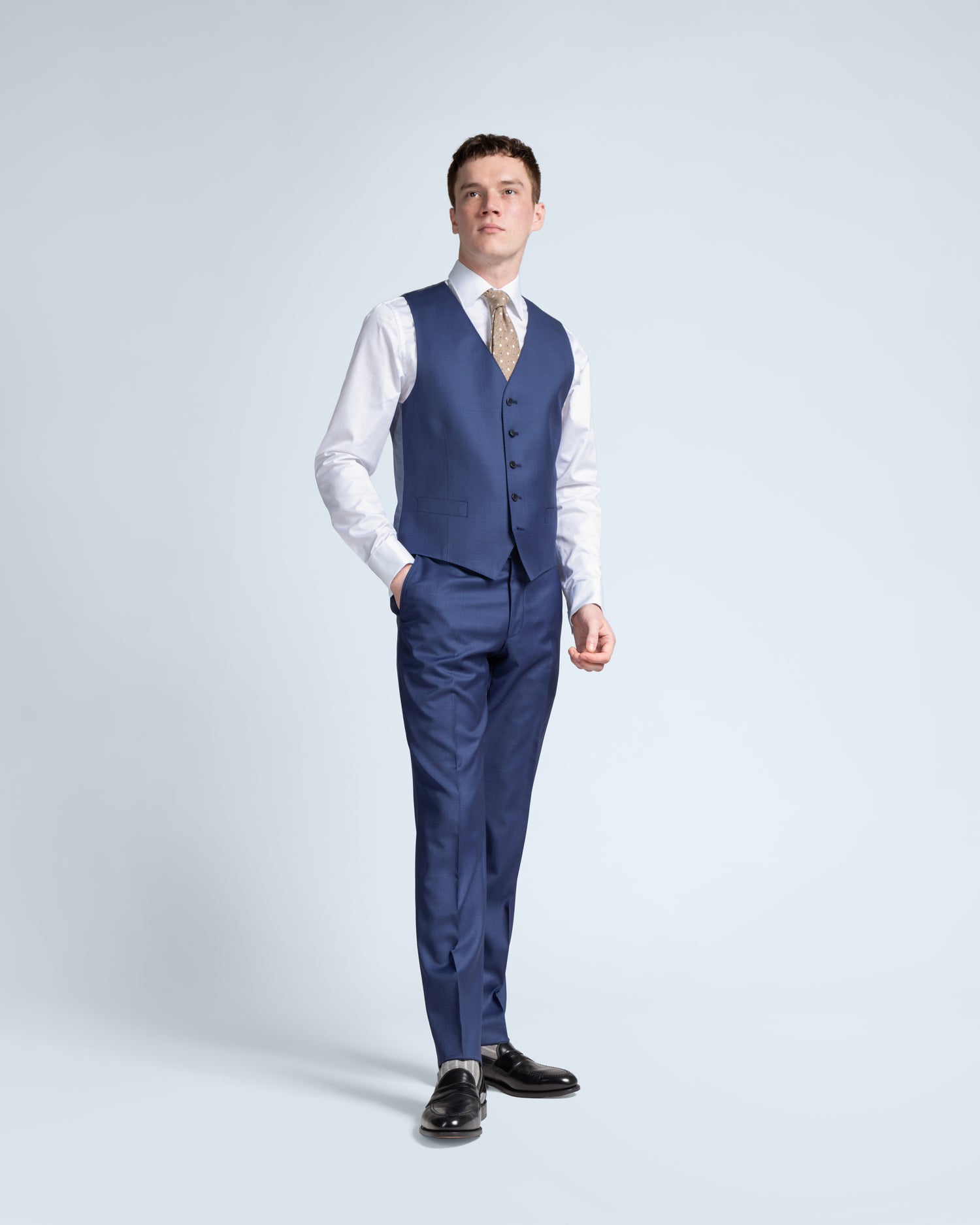 Premium Blue Wool Suit in Slim Fit (9649967006026)