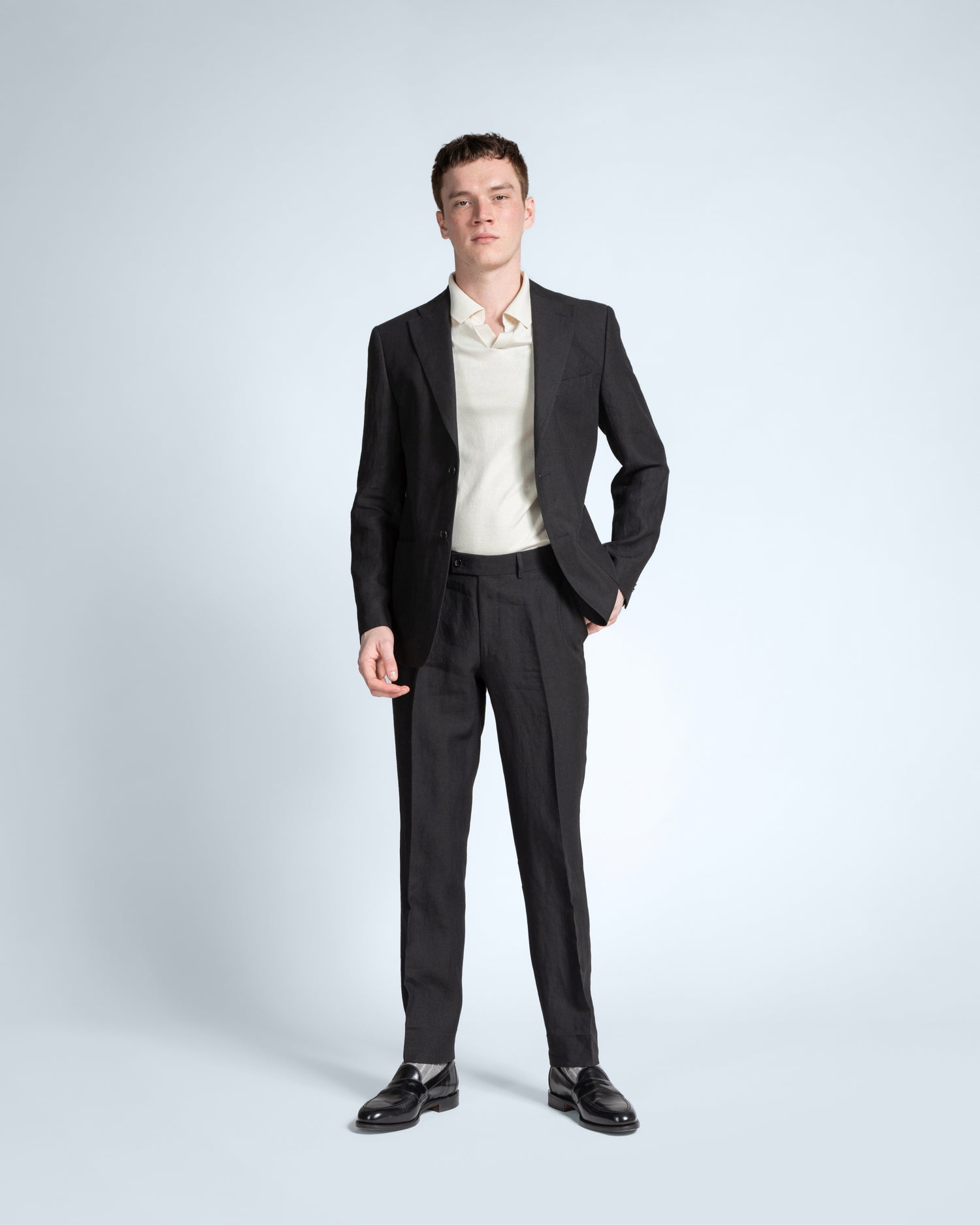 Linen Suit in Black (9992964211018)